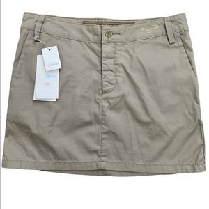 Zadig & Voltaire Tan Cotton Mini Skirt with Leather Pocket Detailing small